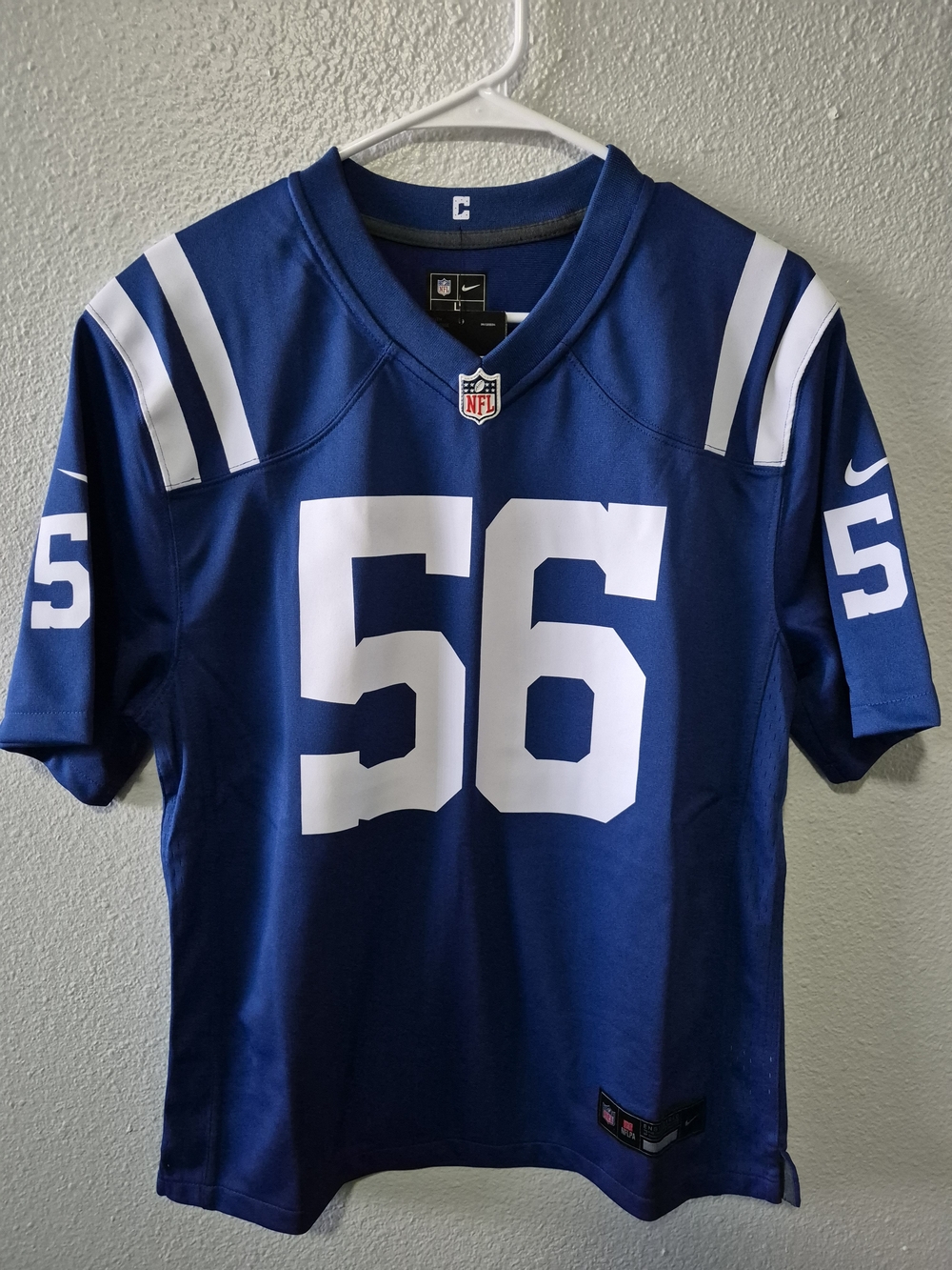 Womens Nike NFL Indianapolis ColtNike Blue Men’s NFL Jersey with White Number 56